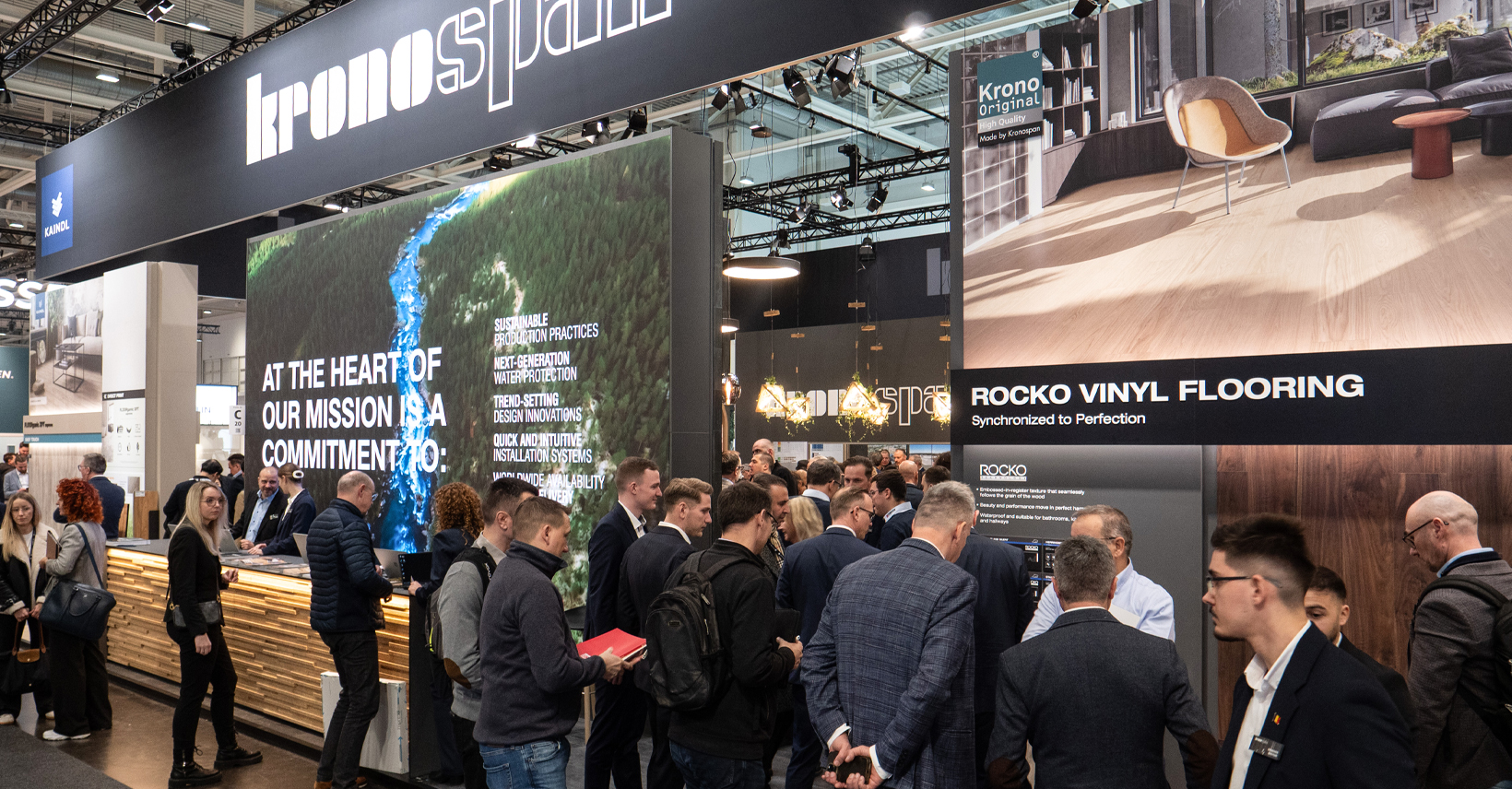 Kronospan’s new Rocko vinyl collection Kronospan’s new Rocko vinyl collection features SENSOTOUCH embossed-in-register surfaces that represent the tactile feel of real wood grain, responding to the demand for authenticity and homey materials.